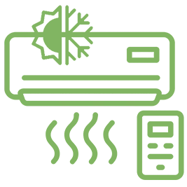 Mini-split ductless HVAC installation and service icon by Queen City Heating & Cooling