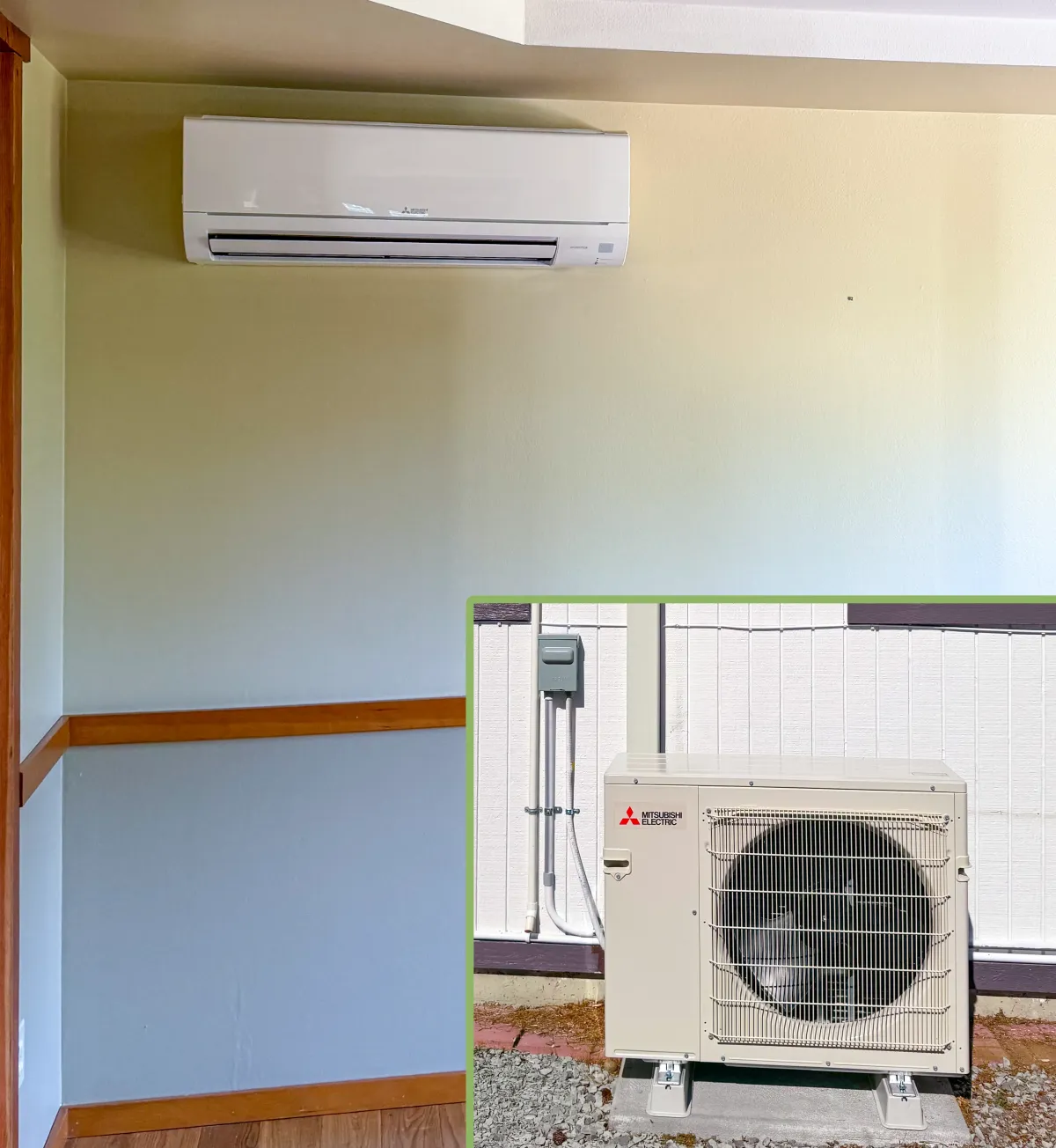 HVAC technician installing a ductless mini-split wall head in the Puget Sound Region