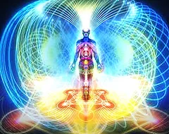 Image depicting Human Design, focusing on people's true self, auric field, and spirituality. Highlights the interplay of energy, self-discovery, and spiritual growth through Human Design principles.