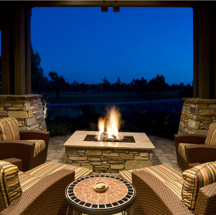 outdoor brick paver fire pits