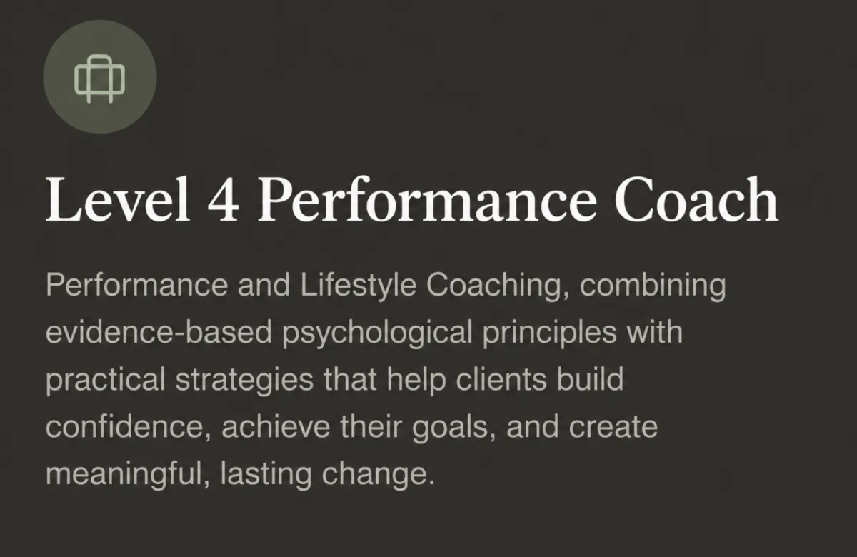 Level 4 Performance Coach