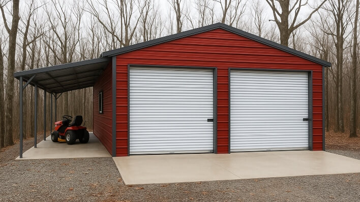 Modern agricultural metal barn by Leesburg Metal Buildings