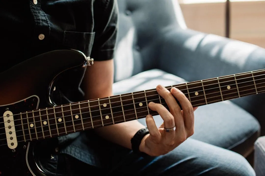 Man playing electric guitar