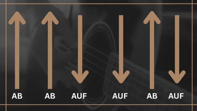 Schlagmuster für Gitarre - Pfeile ohne Notenwerte