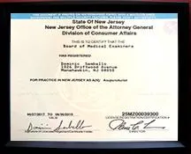 NJ License & Board Certification