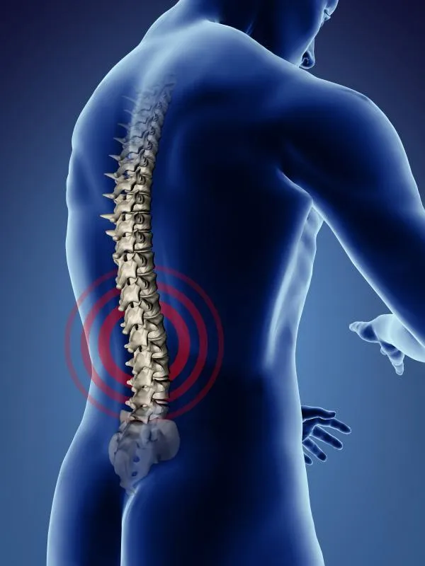 lower back pain blue graphic