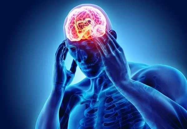 migraine headaches blue graphic