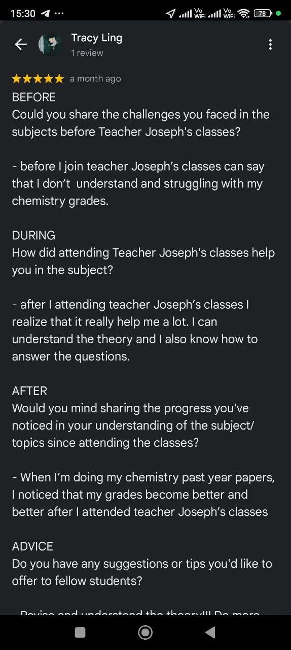 IGCSE Chemistry Online Specialist - Teacher Joseph Kuan