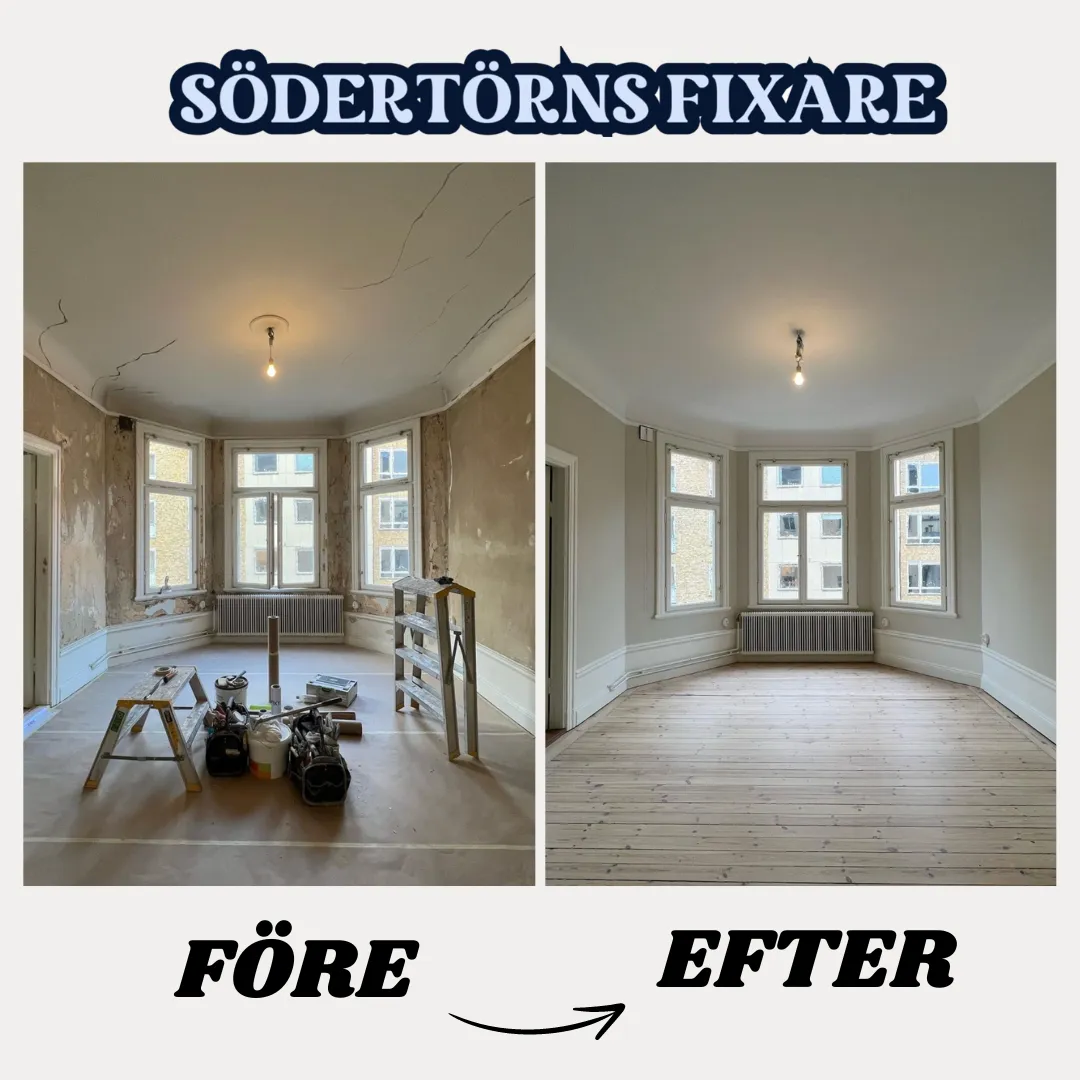 Före och efter av renovering i hem