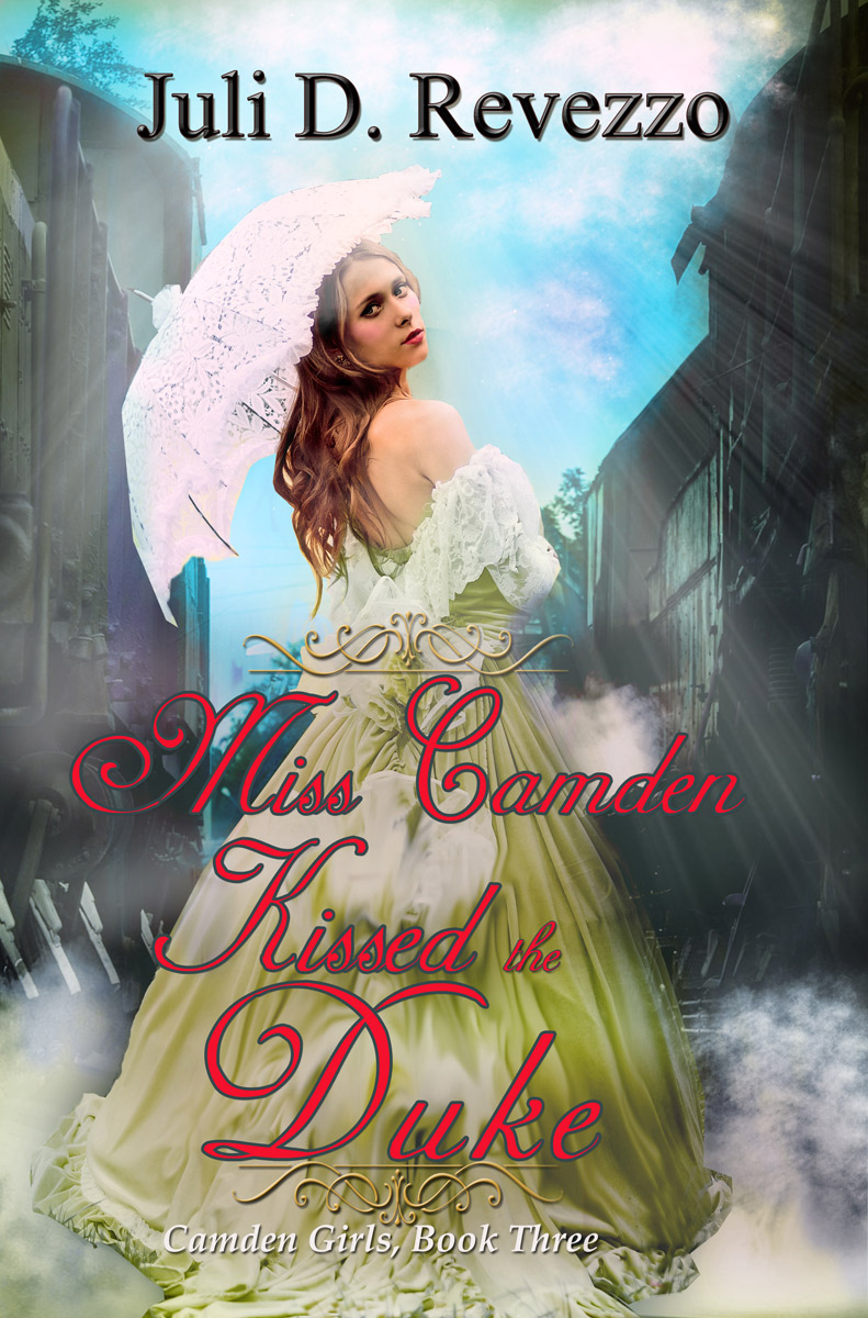 Miss Camden Kissed the Duke by Juli D. Revezzo, Victorian romance, Snowed-in Romance, historical romance clean