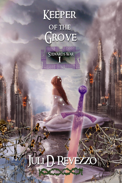 Keeper of the Grove (Stewards War, book one) by Juli D. Revezzo, romantasy, Celtic romance, druid romance, gods and wizards, world ending romance, urban fantasy romance