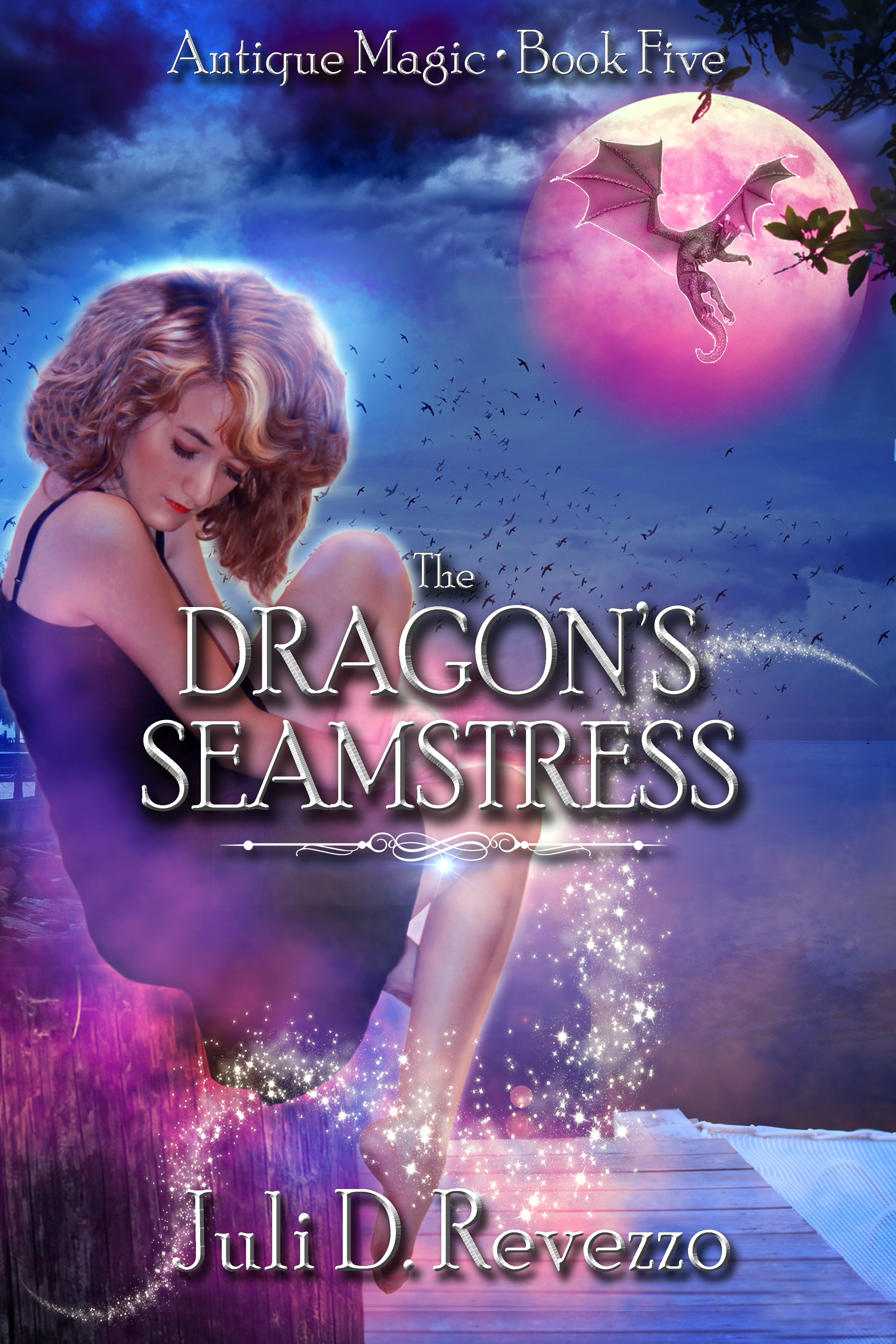 The Dragon's Seamstress (Antique Magic, book 5), urban fantasy, witch fantasy, Arthurian fantasy, dragons, Welsh dragons