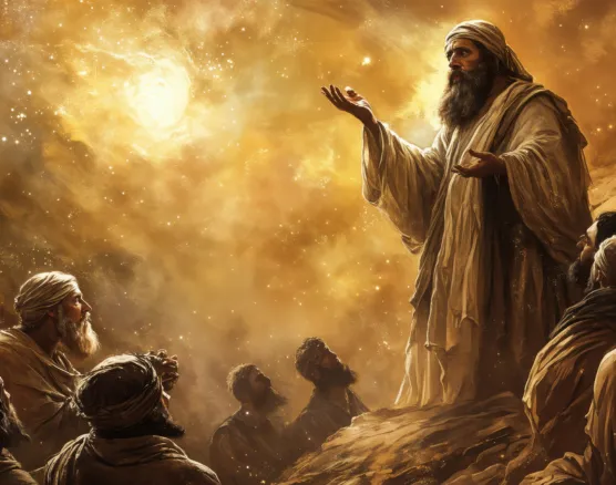 Prophet teaching a group representing scriptural communication