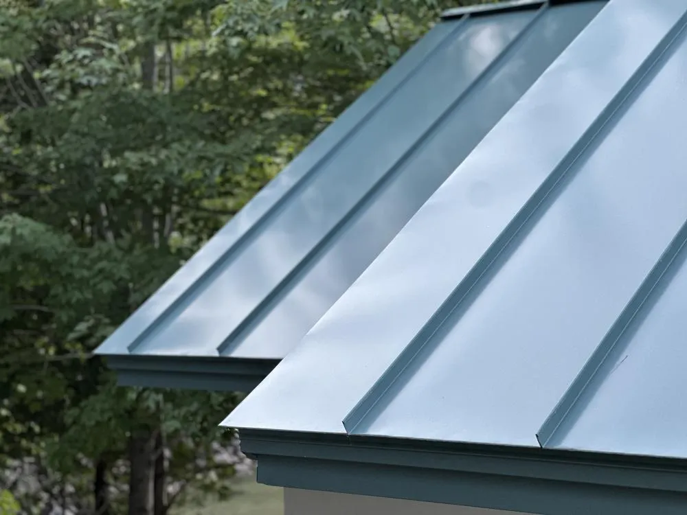 Close-up of standing seam metal roof installed by Elite Roofing & Outdoor Construction in Stockbridge, GA — premium metal roofing solution for modern homes