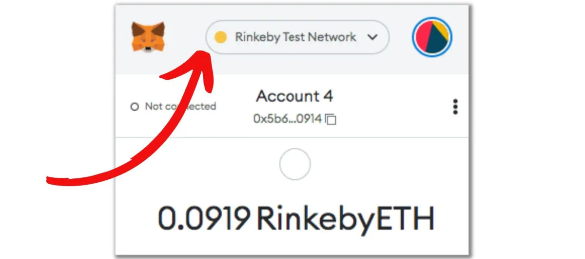 Connecting Metamask tn the rinkeby test network to make nfts