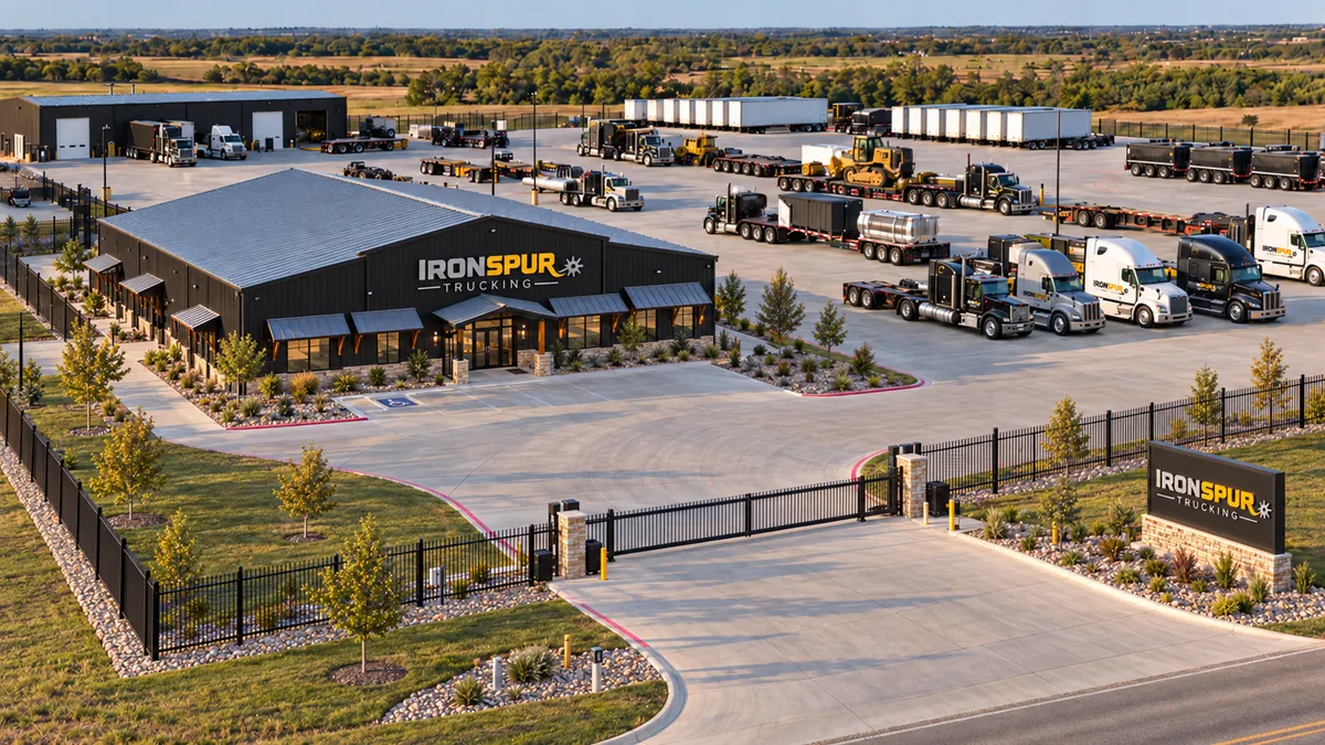 IronSpur Trucking industrial facility and heavy equipment operations yard