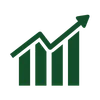 Growth chart icon representing customer feedback and improvement