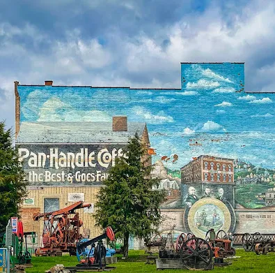 mural on the oil and gas museum in parkersburg 