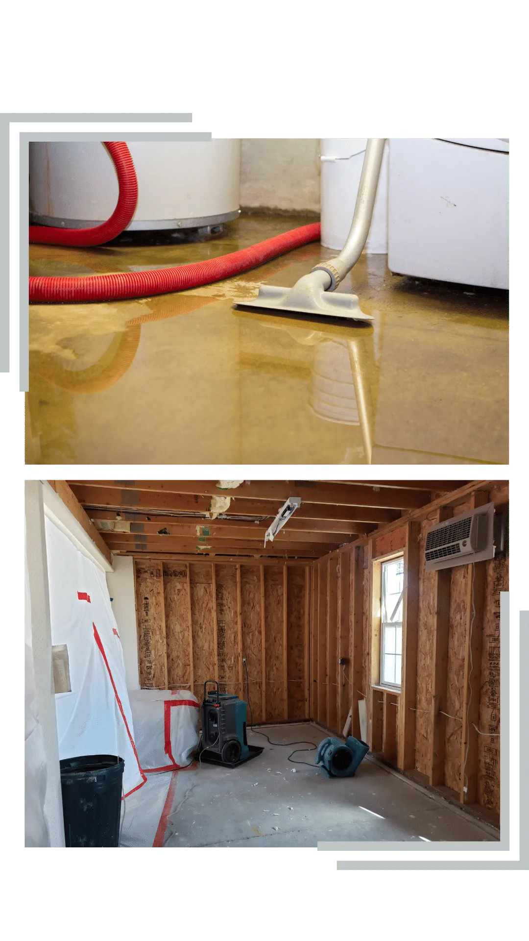 water damage restoration equipment cleaning flooded basements