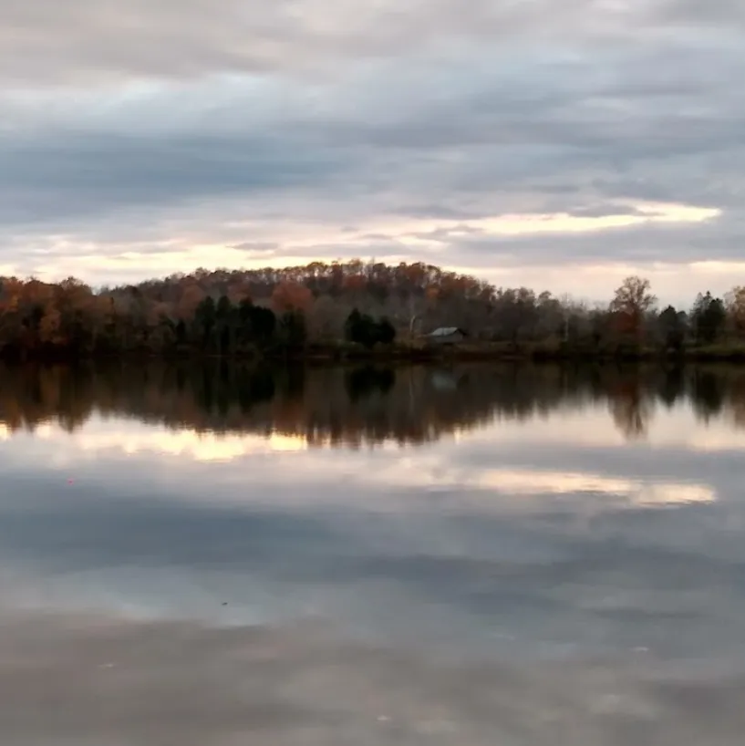 rollins lake during sunrise in evans wv