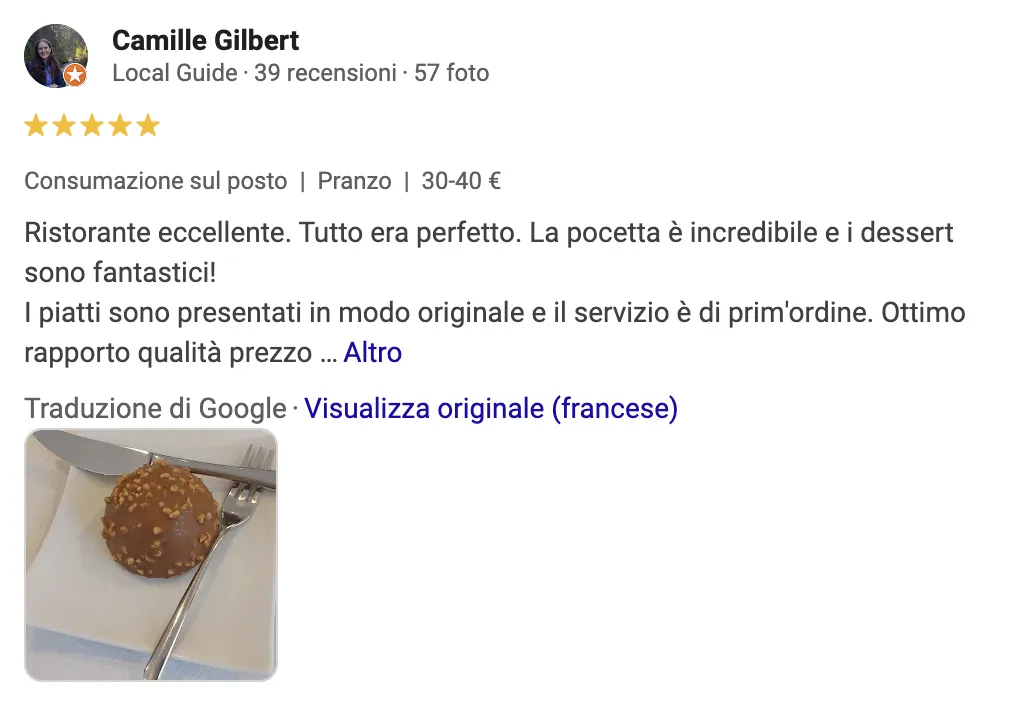 Recensione positiva su Loddo Bistrò