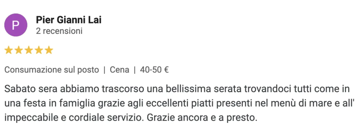 Recensione positiva su Loddo Bistrò