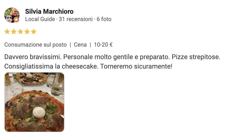 Recensione positiva su Loddo Bistrò