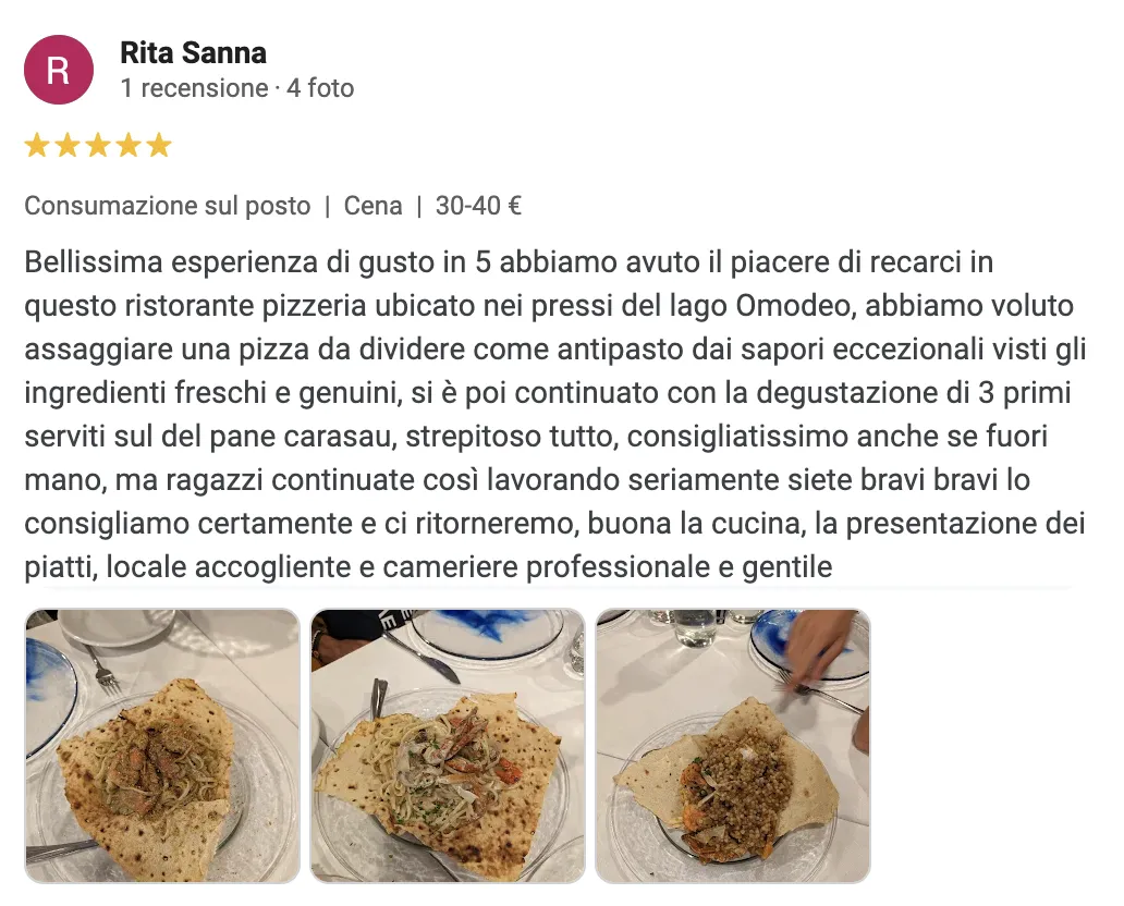Recensione positiva su Loddo Bistrò