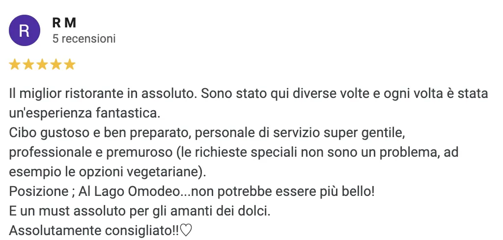 Recensione positiva su Loddo Bistrò
