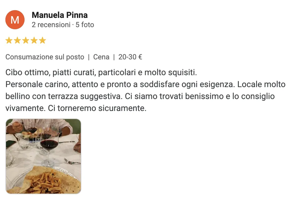 Recensione positiva su Loddo Bistrò