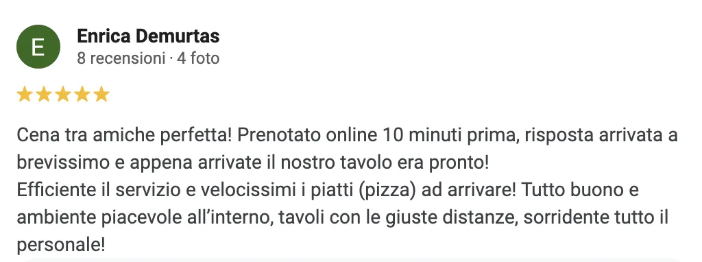 Recensione positiva su Loddo Bistrò
