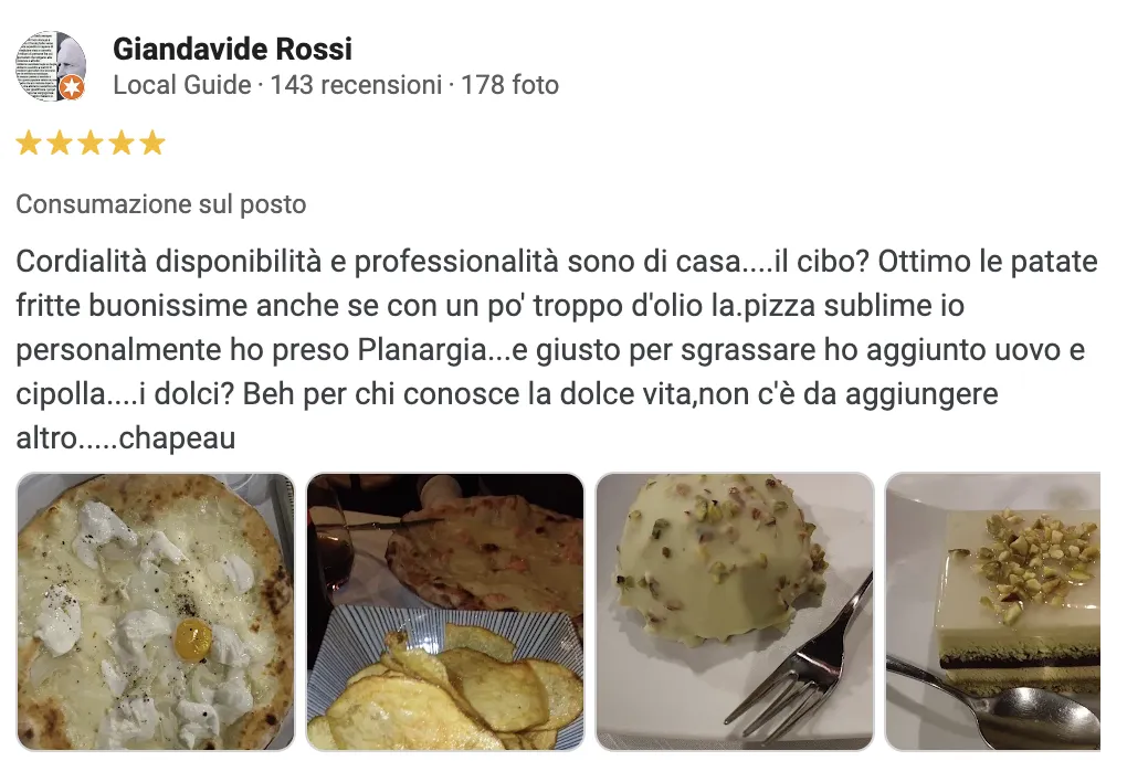 Recensione positiva su Loddo Bistrò