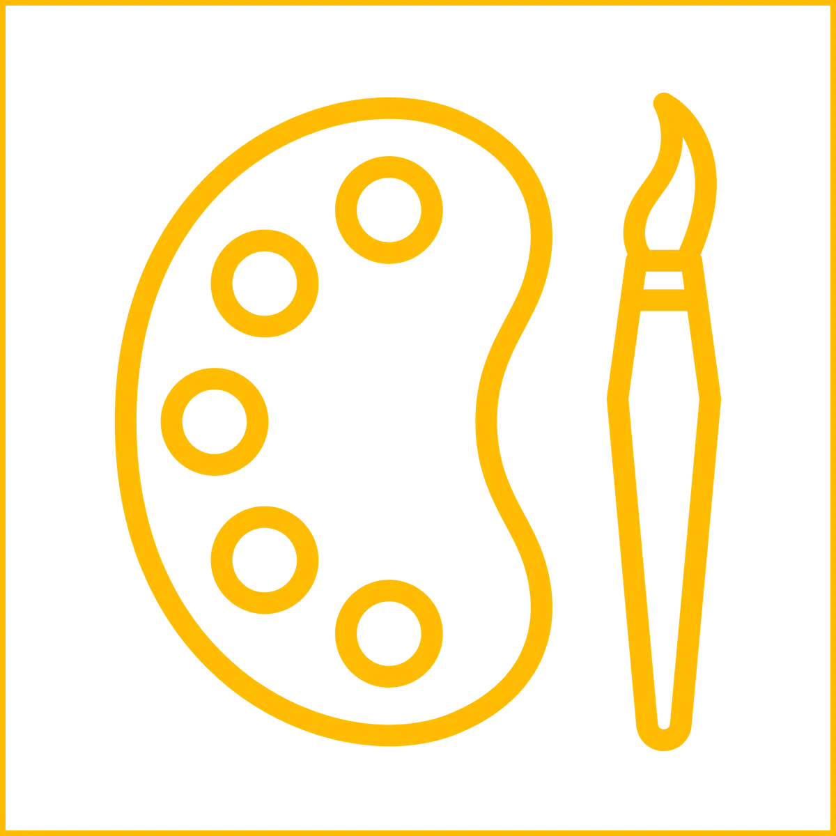 Artist’s palette and brush icon for color tattoos