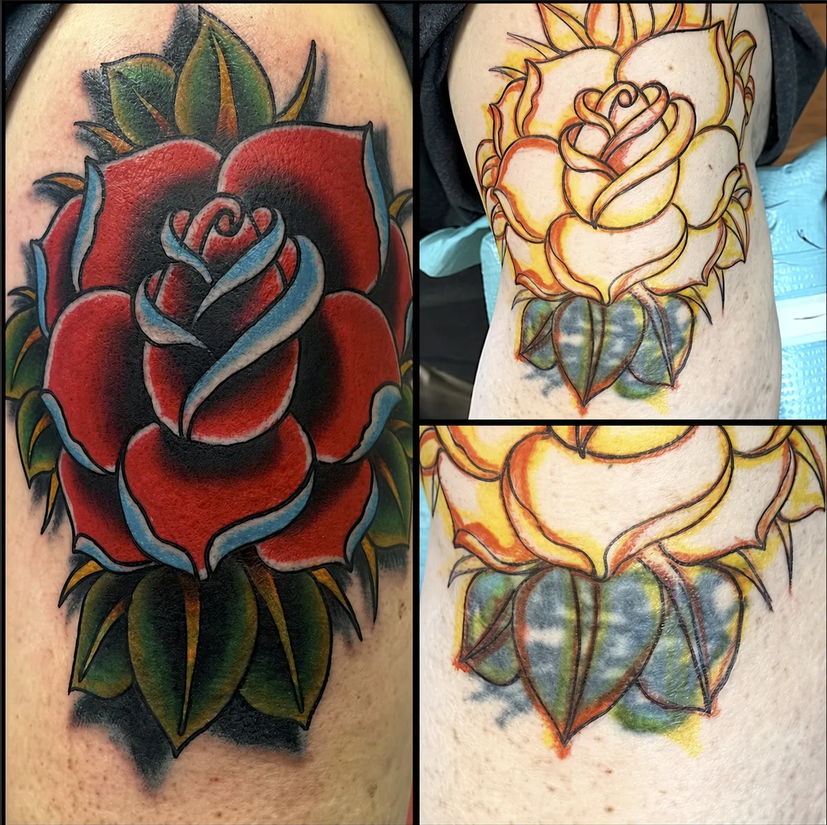 Red rose tattoo cover-up photo