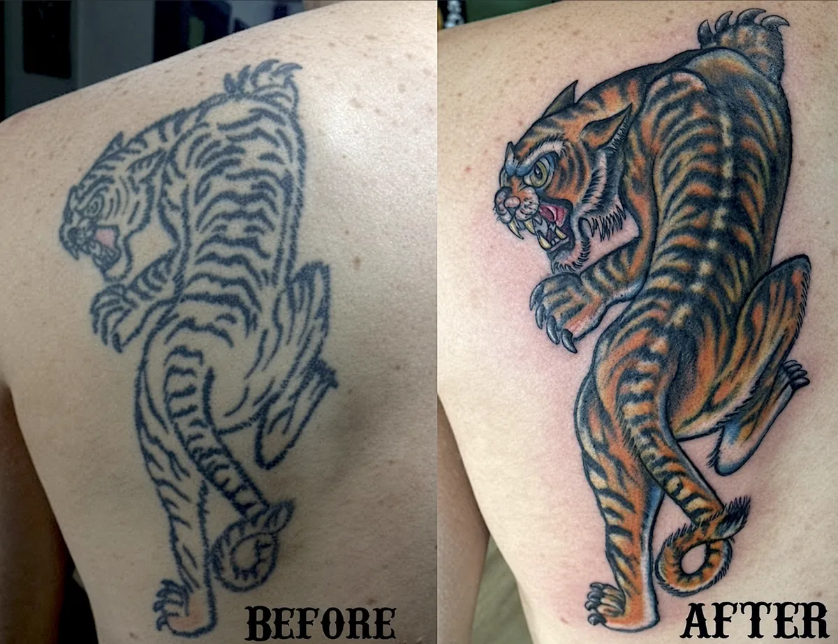 Tiger tattoo cover-up photo