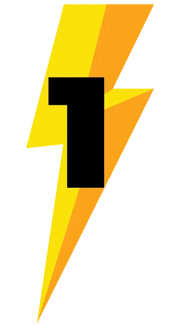 Lightning bolt icon with number 1 for Step 1 in solar depreciation strategy: Treat residential solar system as business asset, claim energy production income, and manage with records for tax savings.