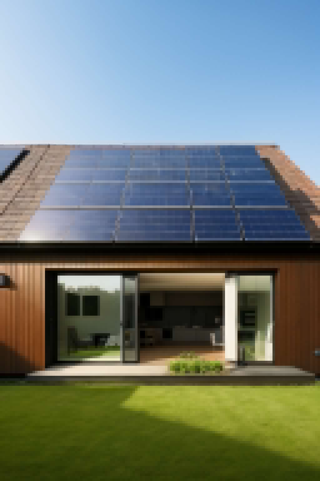 Sleek black 2026 Tesla Solar Panels and premium Tesla Solar Roof elegantly installed on a luxurious Layton home with modern architecture and stunning mountain views