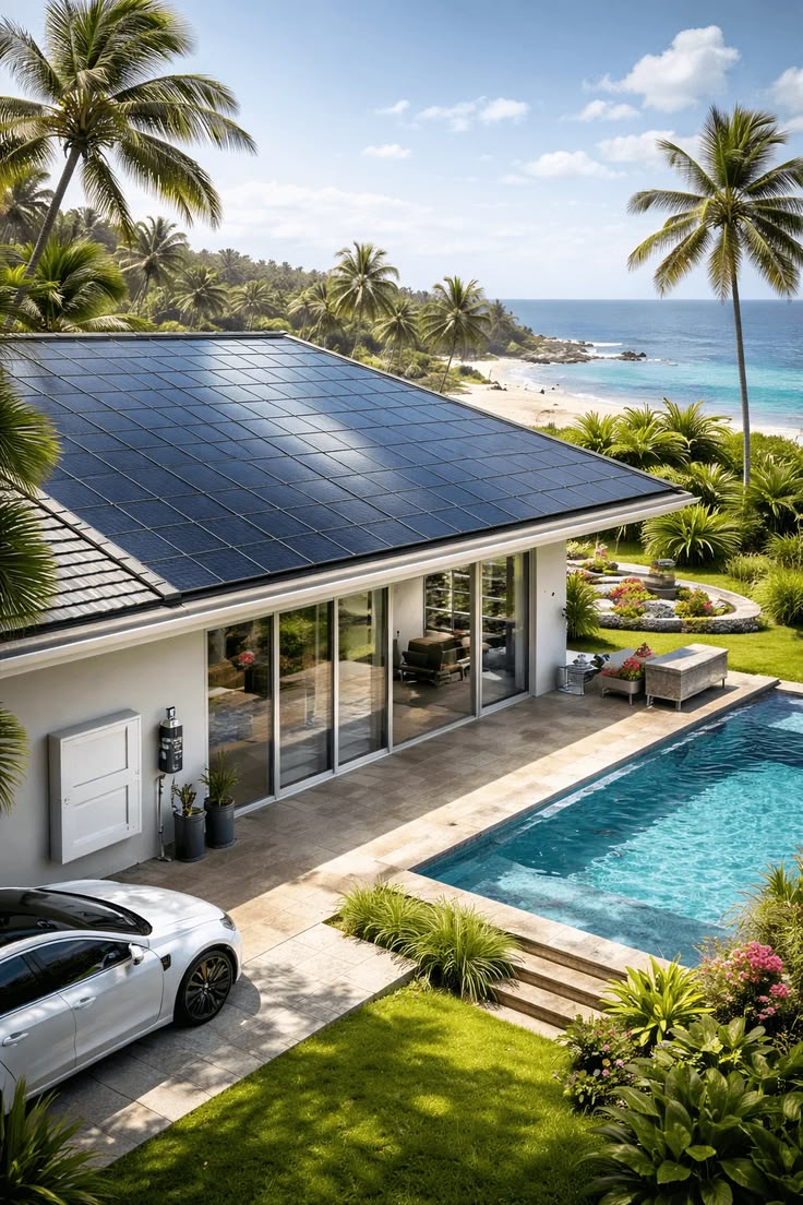 Elegant premium Tesla Solar Roof with sleek black tiles and stunning 2026 black Tesla Solar Panels gracefully installed on a luxurious Orem estate featuring sophisticated modern architecture and breathtaking mountain views