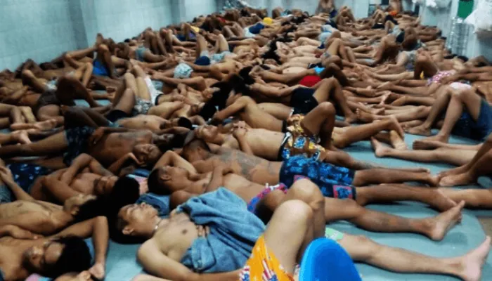 This is an actual photo of how me and my cell mates slept.