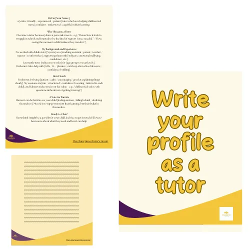 How do I write my profile as a tutor in the UK?