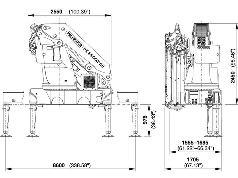 Gulf Coast Pk65002 Palfinger Crane Specificationss