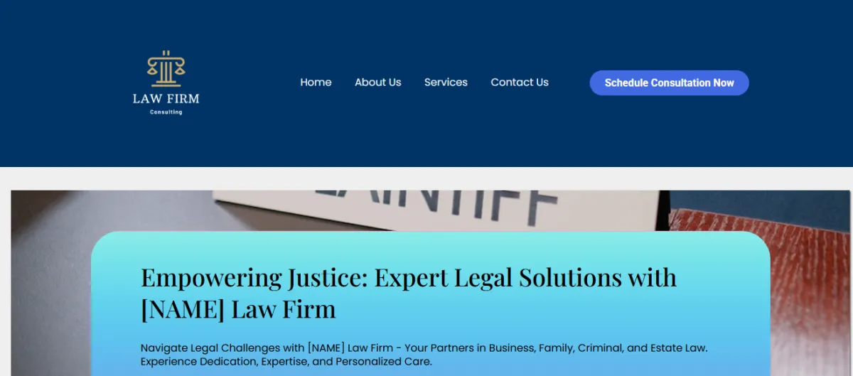 Logo with text of law firm