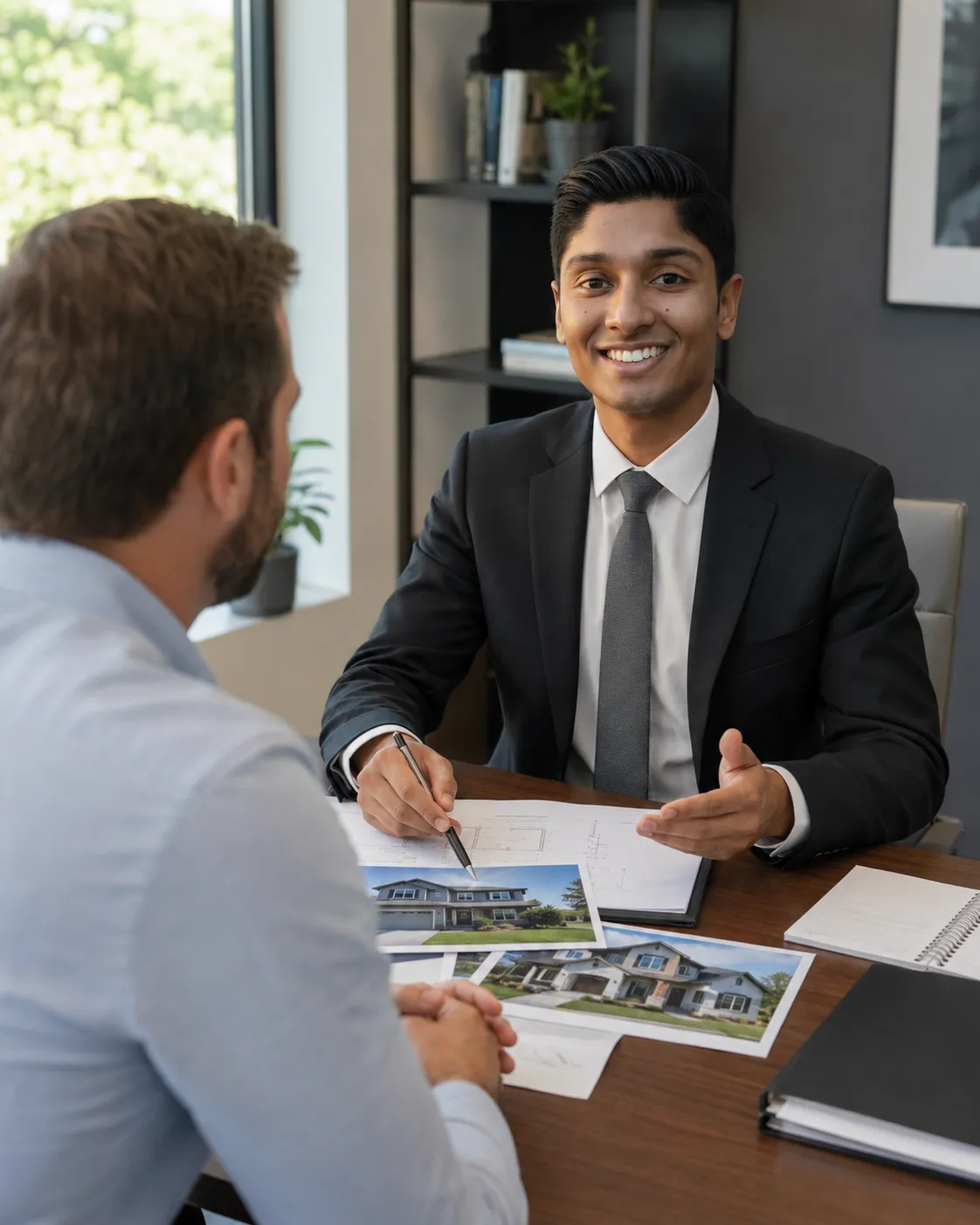 Borrower discussing a residential business purpose loan with an advisor