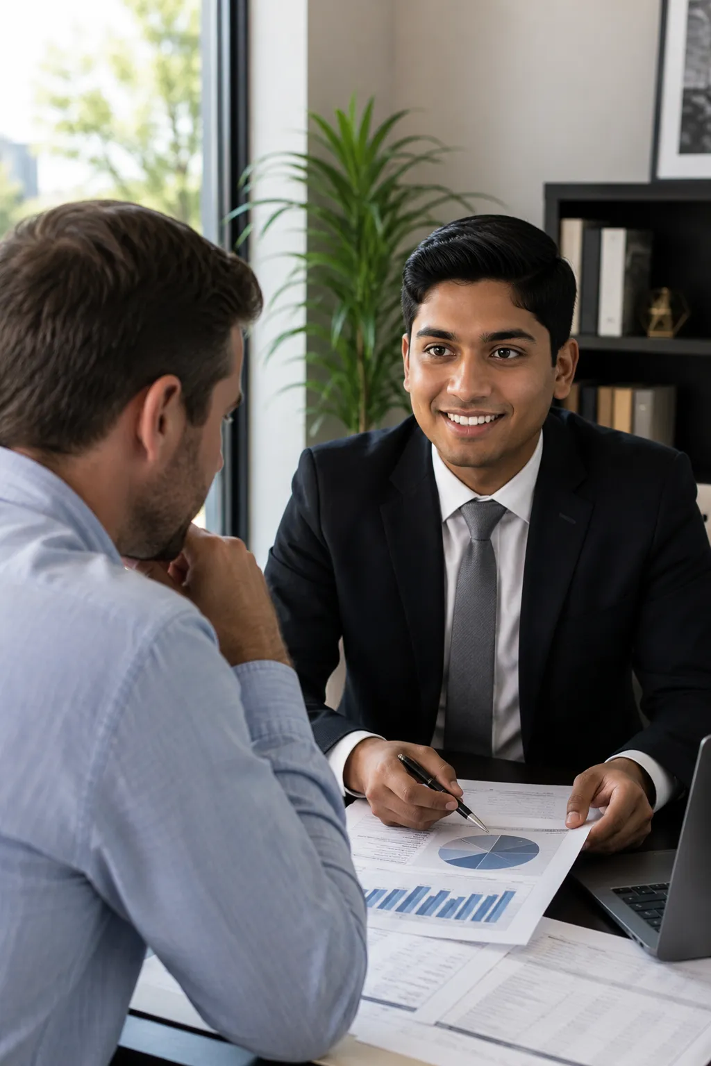 Borrower and advisor reviewing a second mortgage scenario