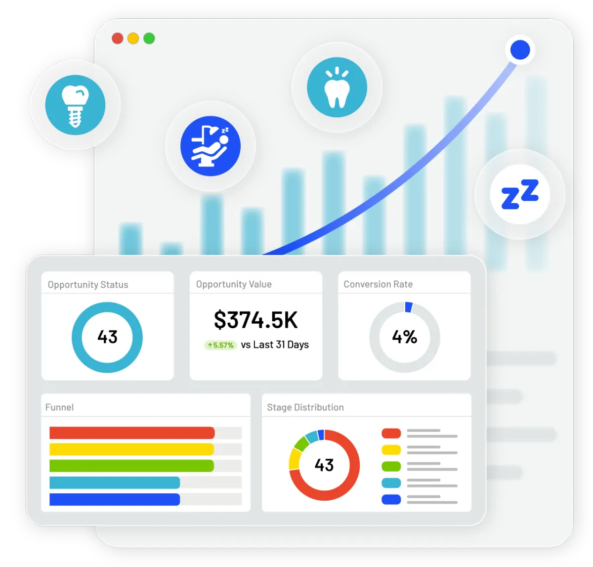 Patient Growth System Dashboard Illustration