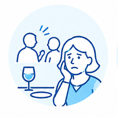 Difficulty hearing in noisy places.