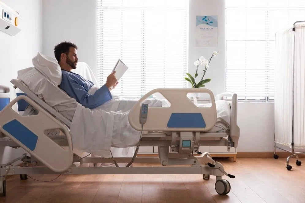 Patient reading notes about hospital indemnity 