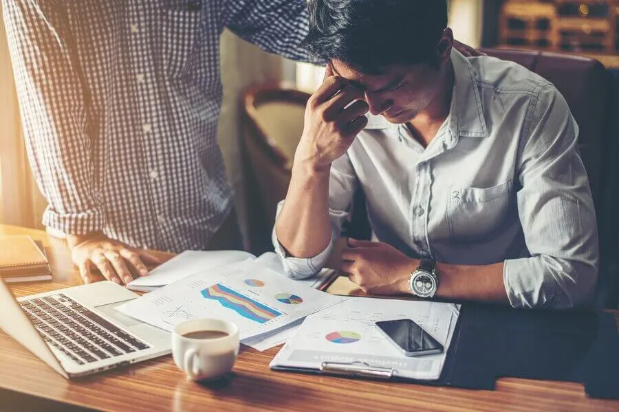 Man having problem about expenses