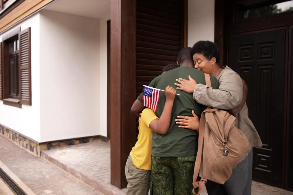 Veteran reunites with his family