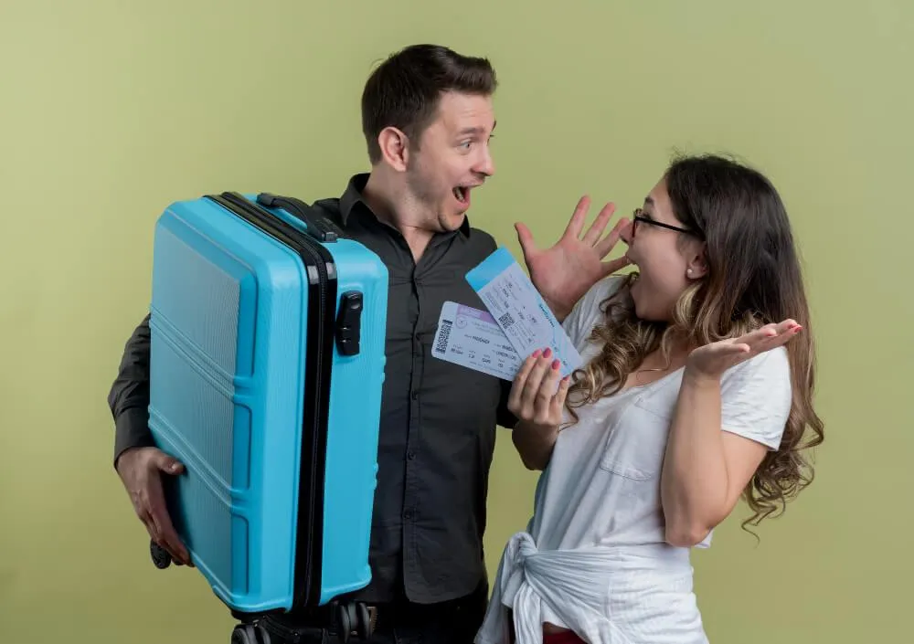 Happy couple going for travel